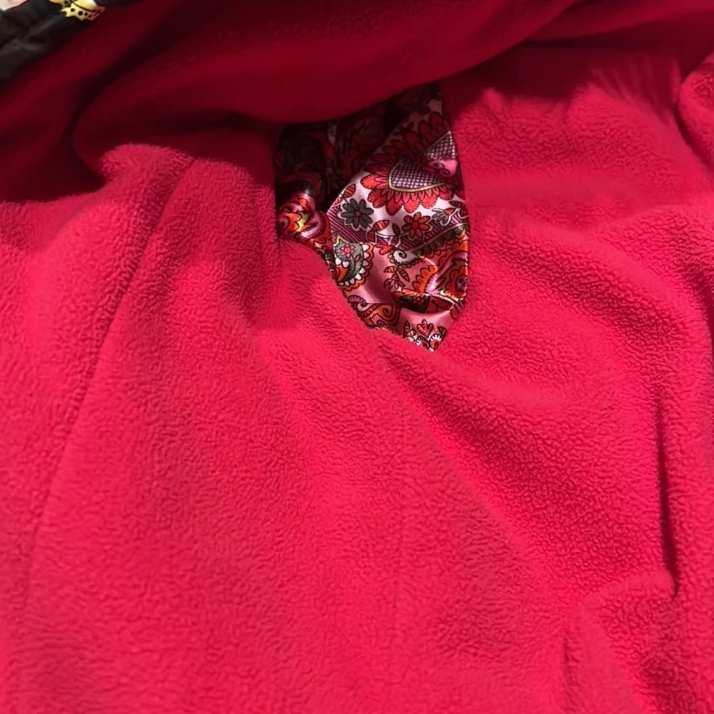 Oilily Kid’s Floral Fur Trimmed Hood Puffer Jacket